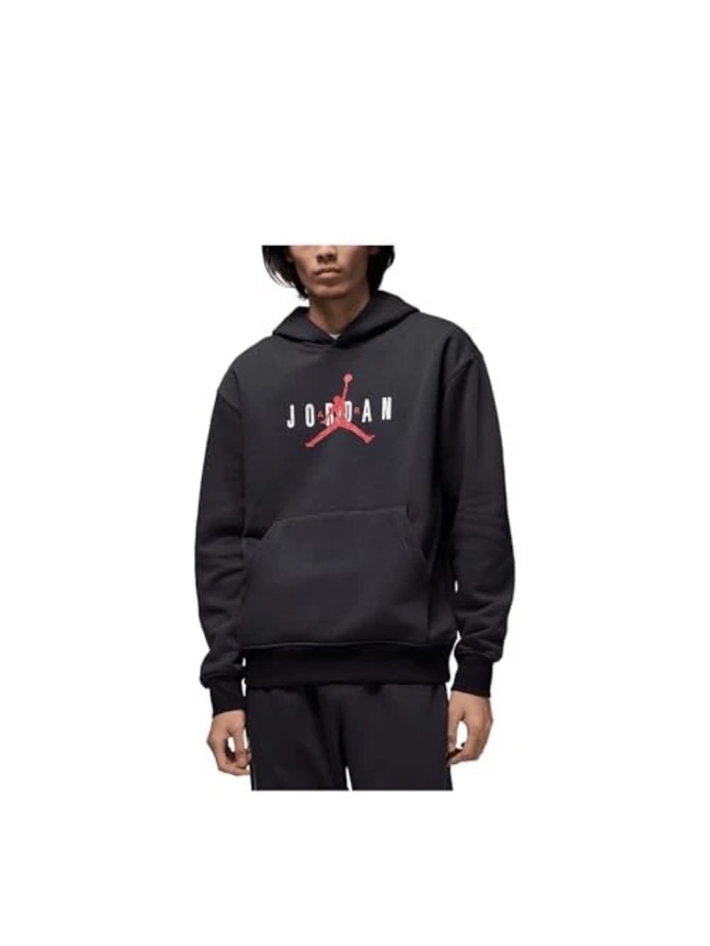 Jordan Men’s Black Pullover Hoodie with Red Jumpman